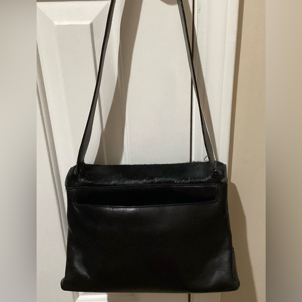 EUC🔥ADRIENNE VITTADINI GORGEOUS VINTAGE FAUX FUR&100%REAL LEATHER BLACK&GOLD!!! - Picture 2 of 10